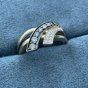 Levian Chocolate and Vanilla diamond Ring in 14k Honey Gold.